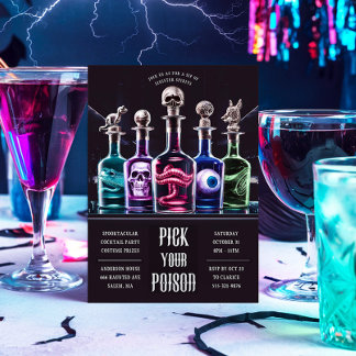 Halloween Kies Uw Vergif Custom Folie Uitnodiging