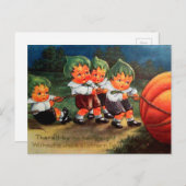  Halloween kinder en pompoen briefkaart (Voorkant / Achterkant)