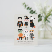 Halloween Kinder illustratie Aangepaste naam Briefkaart (Staand voorkant)