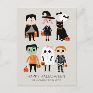 Halloween Kinder illustratie Aangepaste naam Briefkaart