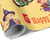 Halloween Kinder naam Kind Verjaardag Personaliser Cadeaupapier (Rol Hoek)