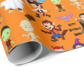 Halloween Kinder naam Kind Verjaardag Personaliser Cadeaupapier (Rol Hoek)