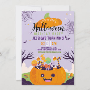 Halloween Kinder Partij Pompoen Sweetie Party Kaart