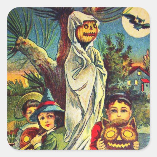  Halloween kinder pompoen vakantie sticker (Voorkant)