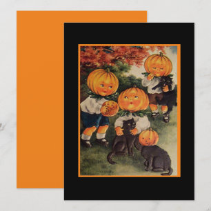  Halloween kinder zwarte katten en pompoenen
