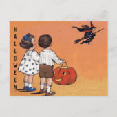  Halloween Kinderen Heks Pompoen Feestdagenkaart (Voorkant)