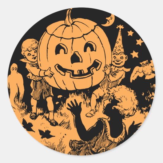  Halloween kinderfeest Ronde Sticker (Voorkant)