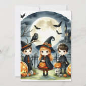 Halloween kinderkostuum feest uitnodiging (Achterkant)