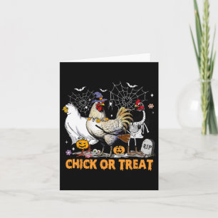 Halloween kip pompoen kuiken of behandelen spooky  kaart