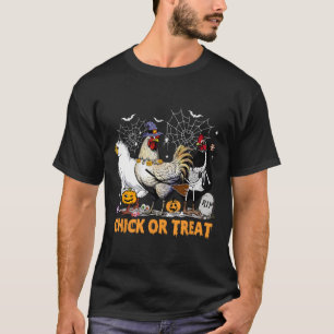 Halloween kip pompoen kuiken of behandelen spooky t-shirt