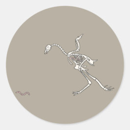 Halloween Kip Skelet Ronde Sticker