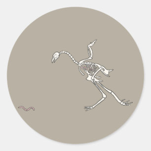 Halloween Kip Skelet Ronde Sticker
