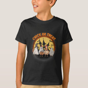 Halloween kippenskelet kuiken of behandelen spooky t-shirt