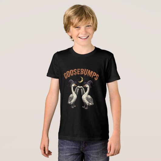 Halloween kippenvel ganzen zwart Tri-Blend Shirt (Voorkant volledig)