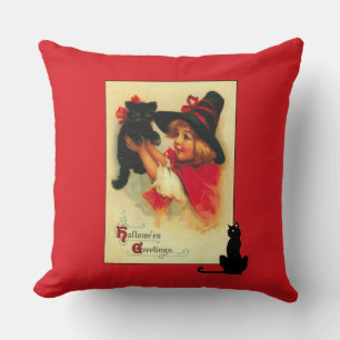  Halloween Kitten en Little Girl Kussen