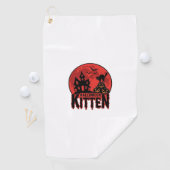 Halloween Kitten Geheime Huis Kat Grafisch_1 Golfhanddoek (Insitu)