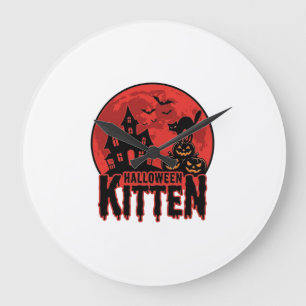 Halloween Kitten Geheime Huis Kat Grafisch_1 Grote Klok