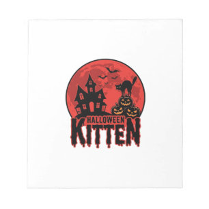 Halloween Kitten Geheime Huis Kat Grafisch_1 Notitieblok