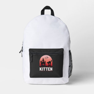 Halloween Kitten Spoken Huis Kat Design_1 Bedrukte Rugzak
