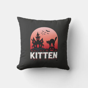 Halloween Kitten Spoken Huis Kat Design_1 Kussen