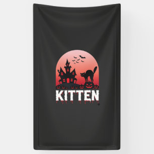 Halloween Kitten Spokenhuis Kat Ontwerp_1 Spandoek