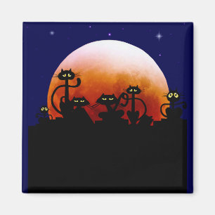 Halloween Kitties et Halloween Moon Magnet
