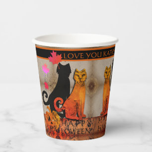 Halloween Kitty Cat Papieren Bekers