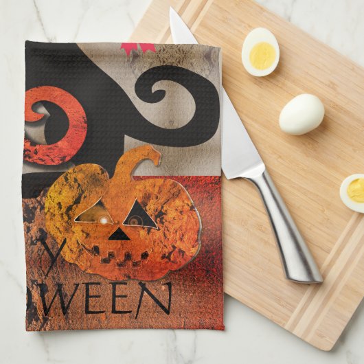 Halloween Kitty Cat Theedoek (Quarter Fold)