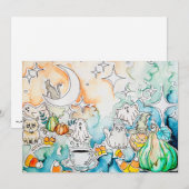 Halloween Kitty Kunst Feestdagenkaart (Voorkant / Achterkant)