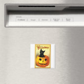 Halloween Kitty zit in Jack O Lantern Magneet (Insitu (Vaatwasser))
