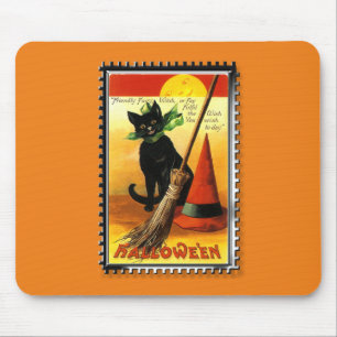 Halloween Kitty Zit Zitches Hoed Muismat