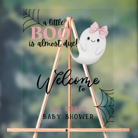 Halloween kleine boo Geesten welkom baby shower Acryl Bord (Neutraal)