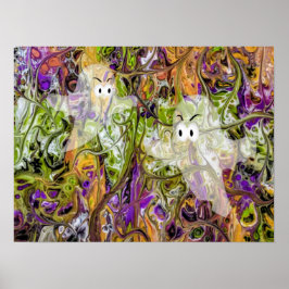 Halloween-kleuren met hosts poster