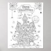 Halloween kleurplaat - A Haunted Mansion Poster (Voorkant)