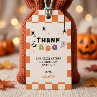 Halloween Kleurrijke Verjaardag Cadeaulabel