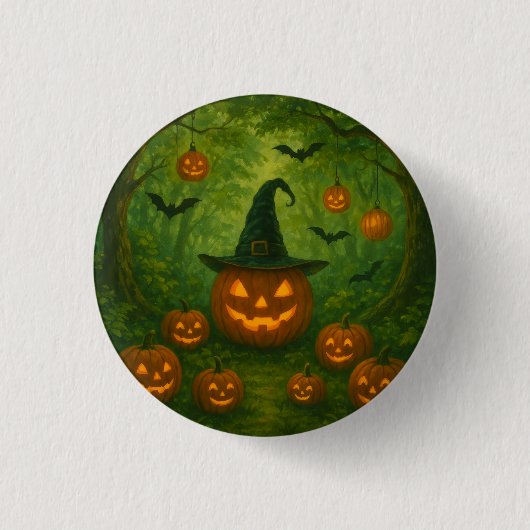 Halloween-knop die bij de natuur past ronde button 3,2 cm (Voorkant)