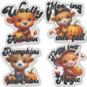 Halloween Koe en Jack-o'-Lanterns Sticker Blad (Voorkant)