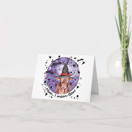 Halloween Koe Moo Ik Bedoel Boe Grappig Kaart (Voorkant)
