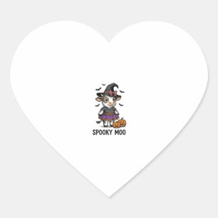 Halloween Koe Shirt Lieve Heks Kalf Gravering Kuns Hart Sticker
