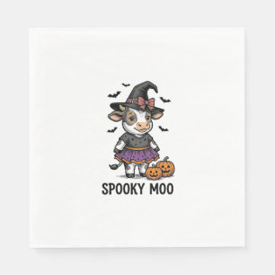 Halloween Koe Shirt Schattige Heks Kalf Gravering Servet