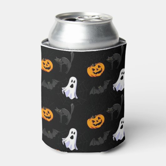 Halloween Koelbox/Spook, Pompoenen en Katten Blikjeskoeler (Blikje Voorkant)