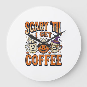Halloween Koffie Eng Tot Koffie Vintage Shirt_ Grote Klok