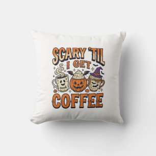 Halloween Koffie Eng Tot Koffie Vintage Shirt_ Kussen