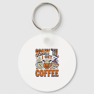 Halloween Koffie Eng Tot Koffie Vintage Shirt_ Sleutelhanger
