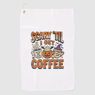 Halloween Koffie Eng Tot Koffie Vintage T-shirt_ Golfhanddoek