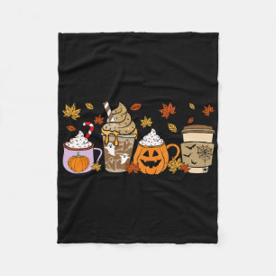 Halloween Koffie Pompoen Latte Kruiden Kostuum Man Fleece Deken