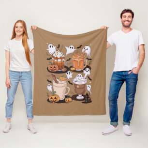Halloween Koffie Schattigee Herfst Iced Coffee Lov Fleece Deken