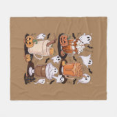 Halloween Koffie Schattigee Herfst Iced Coffee Lov Fleece Deken (Voorkant (Horizontaal))