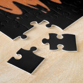 Halloween-koffiekunst – enge latte met skeletten legpuzzel (Zijkant)
