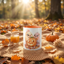 Halloween koffiemok met charmante vogels